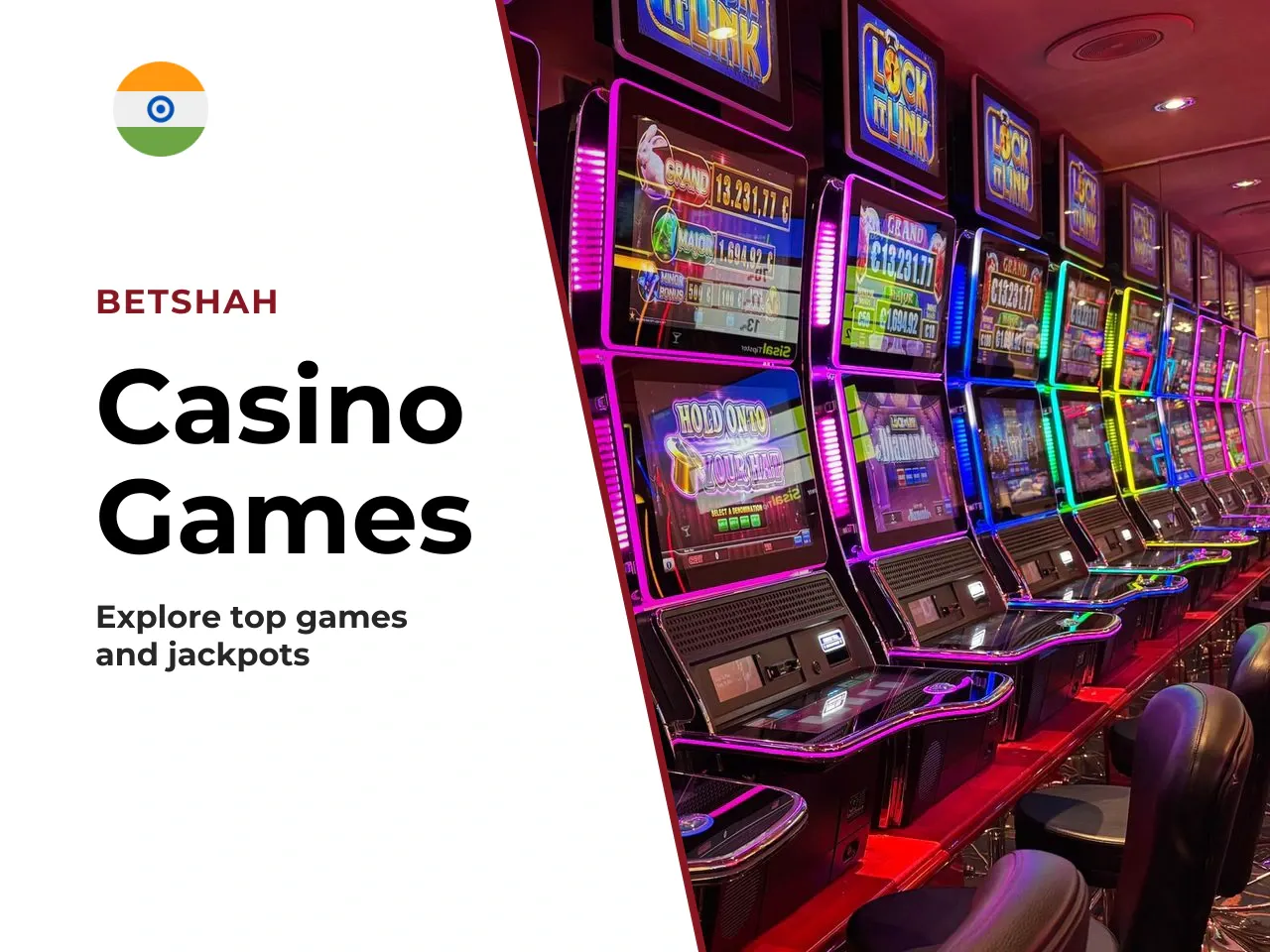 Casino games at BetShah slots, tables
